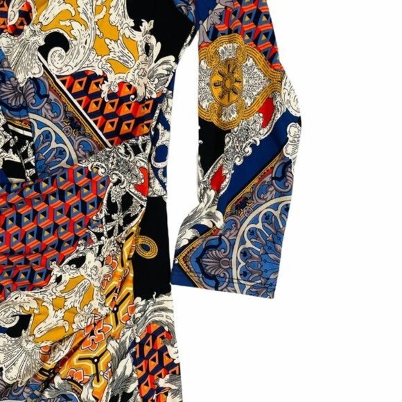 Cameo Y2K Floral Multi Color Bodycon High Low Hem Wrap Dress - Picture 6 of 10